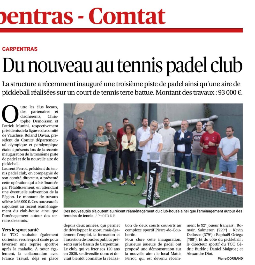 Inauguration padel/pickleball